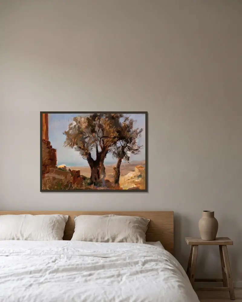 Girgenti (Trees) av Jan Ciągliński inramad på en vägg