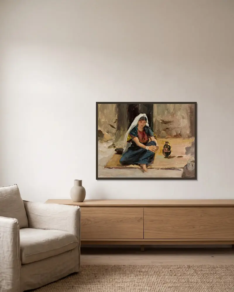 Mädchen aus Jerusalem. Von der Reise nach Palästina von Jan Ciągliński gerahmt an einer Wand