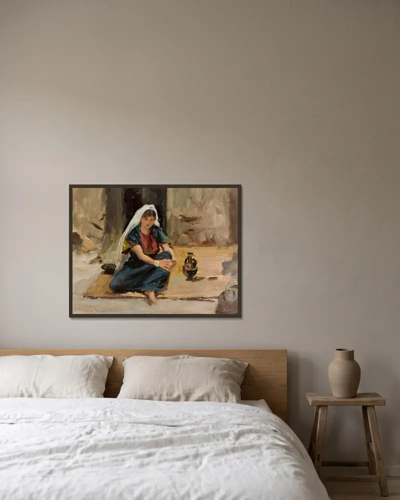 Mädchen aus Jerusalem. Von der Reise nach Palästina von Jan Ciągliński gerahmt an einer Wand