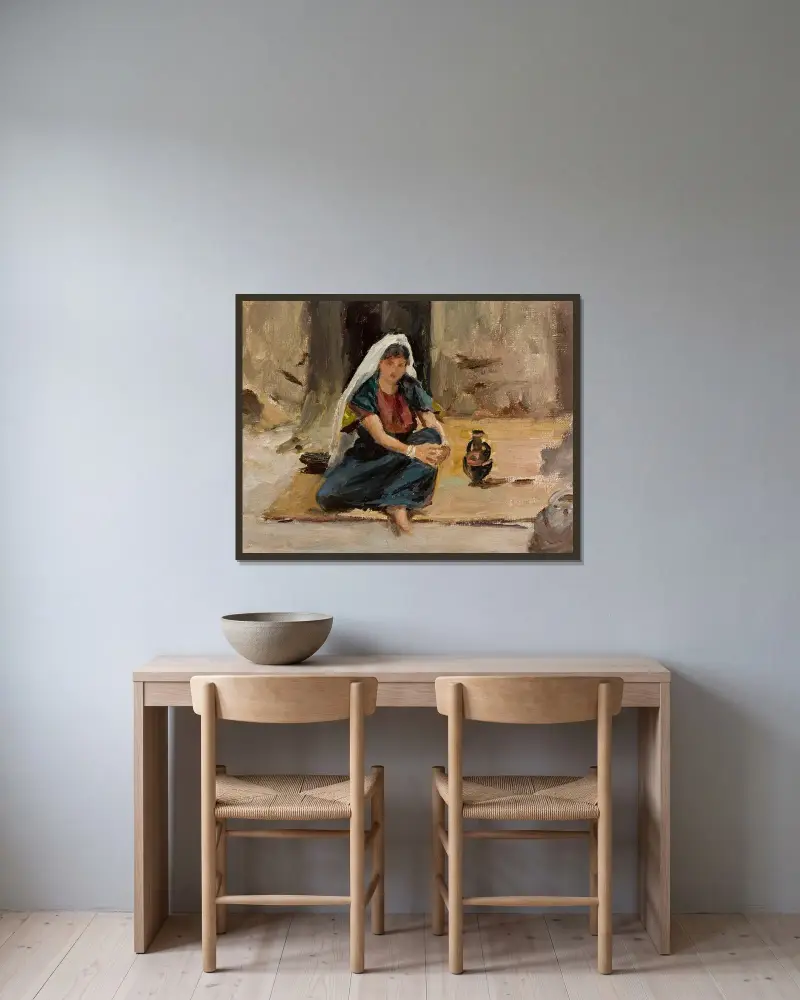 Mädchen aus Jerusalem. Von der Reise nach Palästina von Jan Ciągliński gerahmt an einer Wand