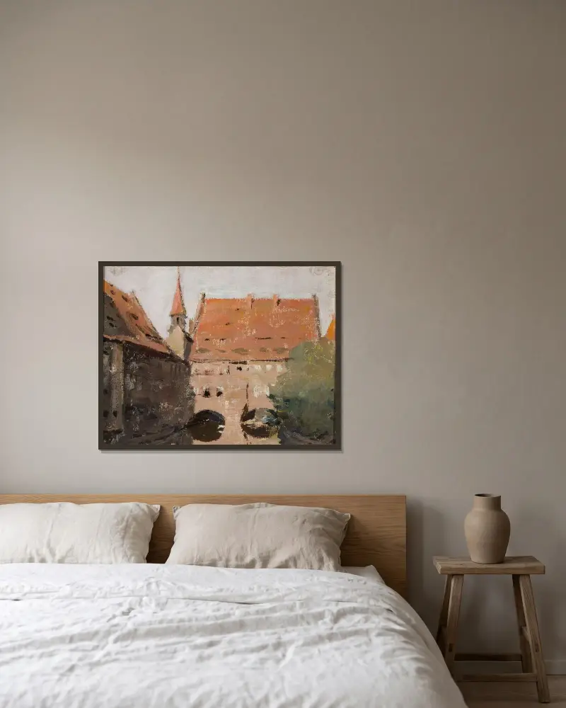 Nuremberg av Jan Ciągliński inramad på en vägg