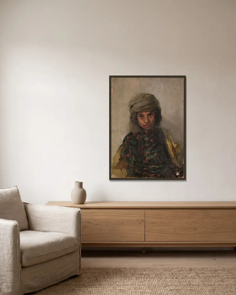 Portret Żydówki. Z podróży na Krym, Jan Ciągliński w ramie na ścianie