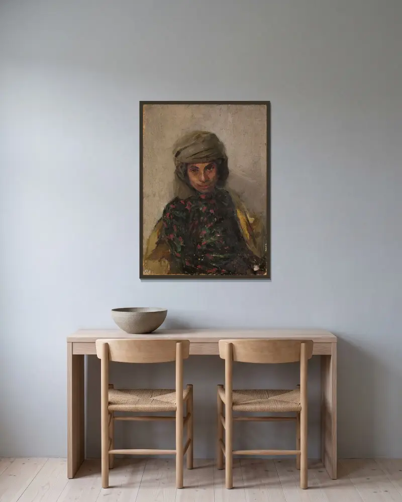 Portret Żydówki. Z podróży na Krym, Jan Ciągliński w ramie na ścianie