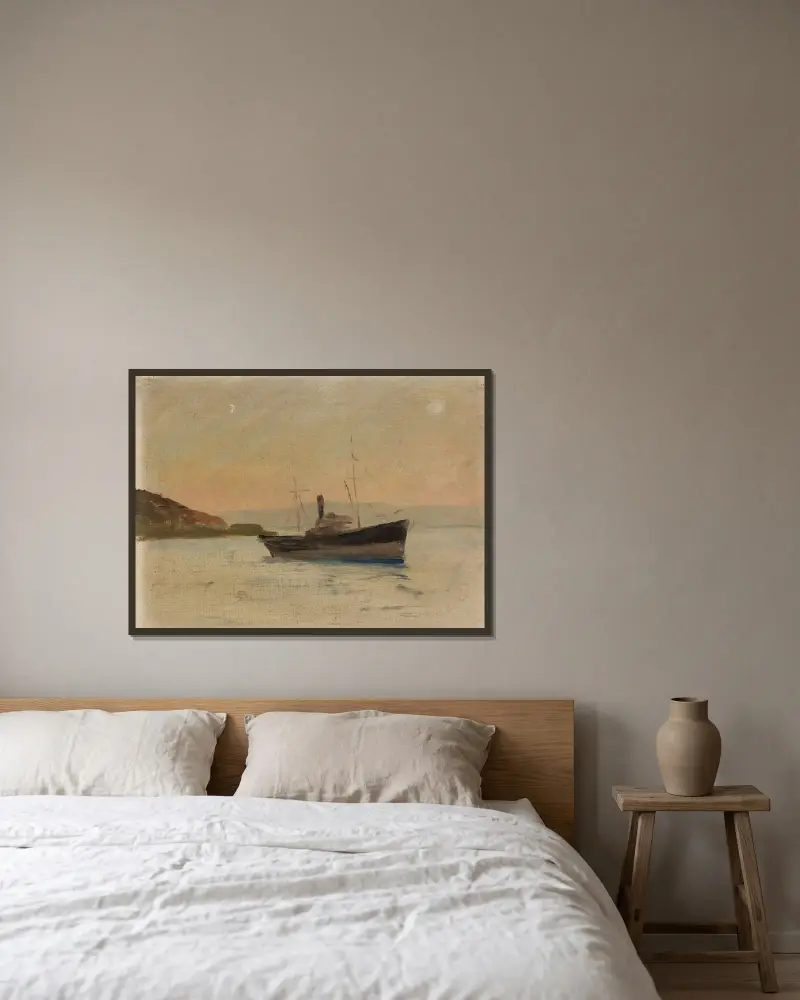Ship on the Black Sea. From the journey to Constantinople av Jan Ciągliński inramad på en vägg