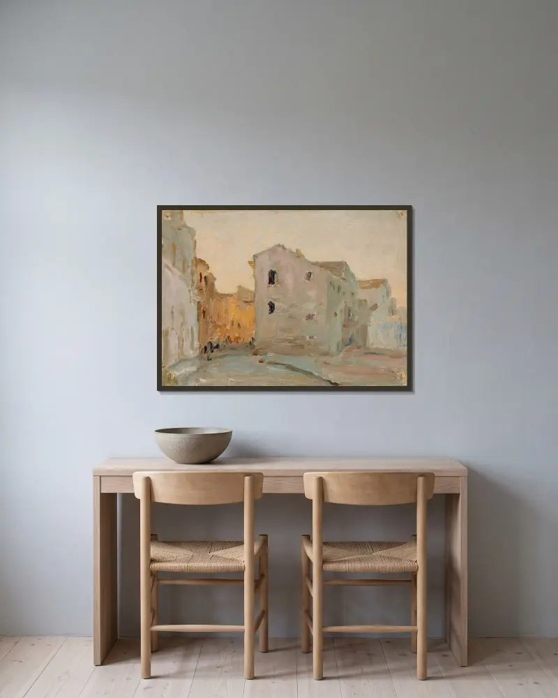 Syrakusa (arkitektoniskt fragment) av Jan Ciągliński inramad på en vägg