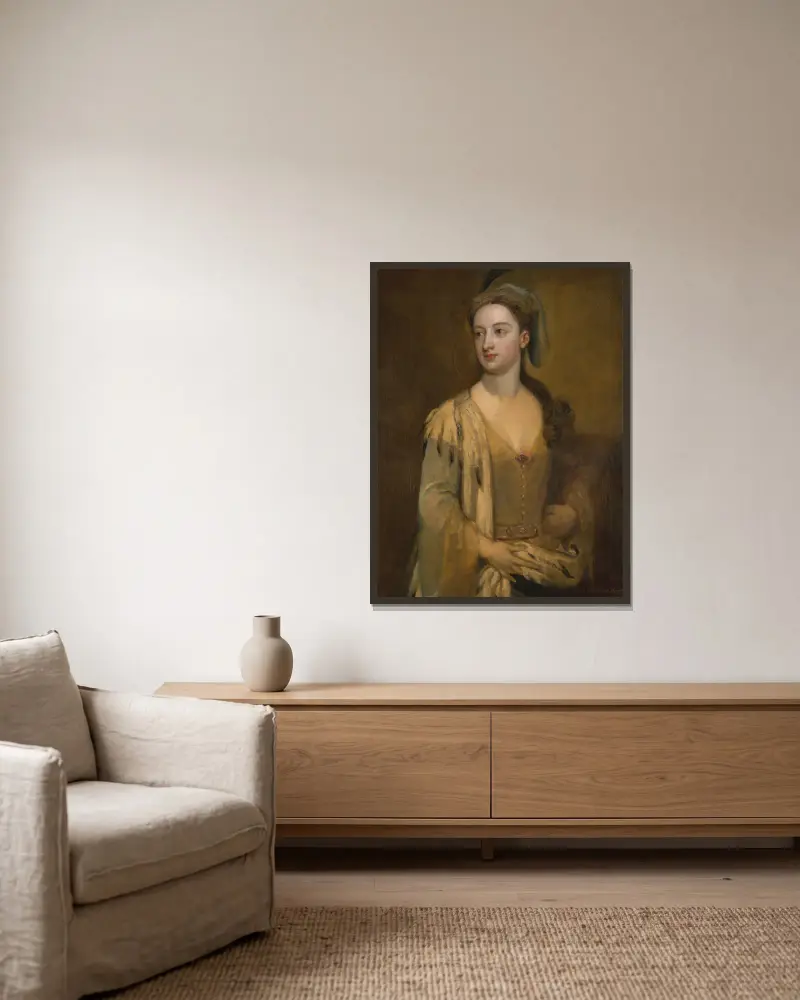 A Woman Called Lady Mary Wortley Montagu av Sir Godfrey Kneller inramad på en vägg