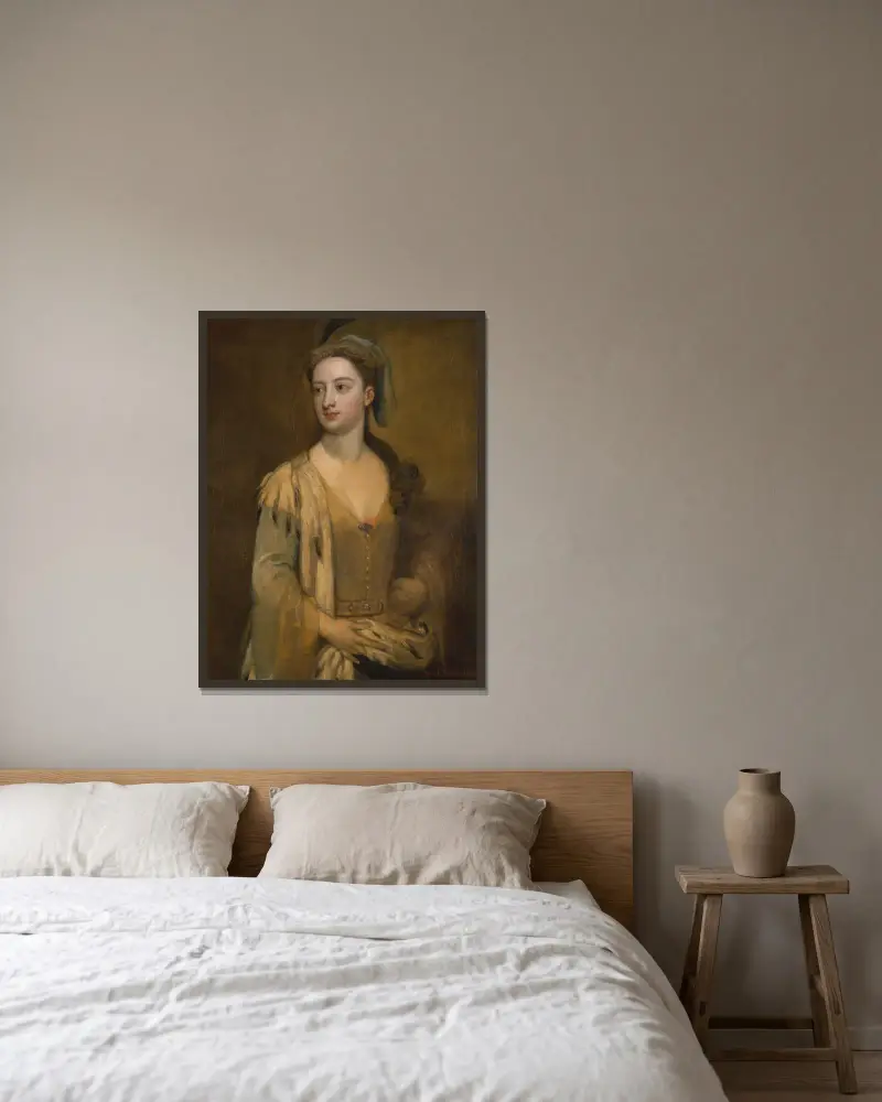 A Woman Called Lady Mary Wortley Montagu av Sir Godfrey Kneller inramad på en vägg