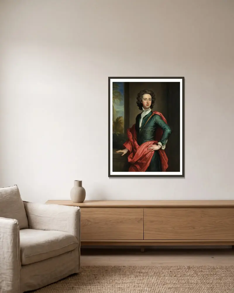 Charles Beauclerk, hertig av St. Albans av Sir Godfrey Kneller inramad på en vägg