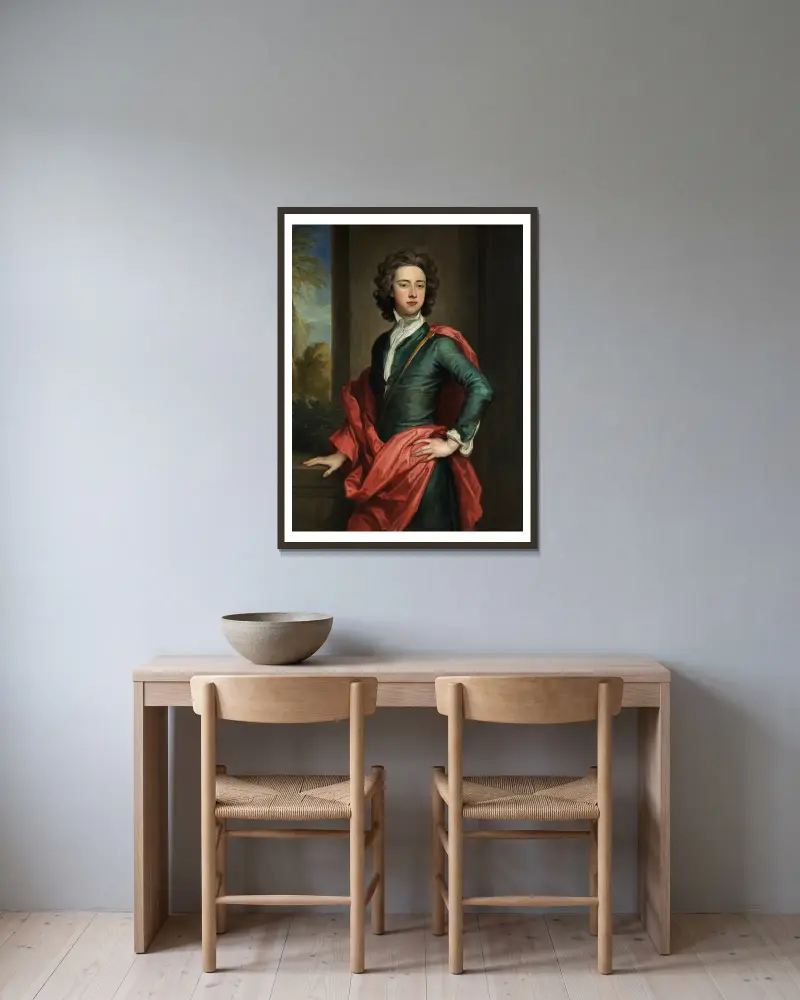 Charles Beauclerk, hertig av St. Albans av Sir Godfrey Kneller inramad på en vägg