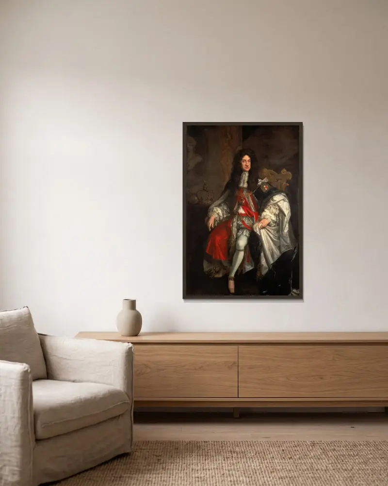 Karel II., Sir Godfrey Kneller v rámu na stěně