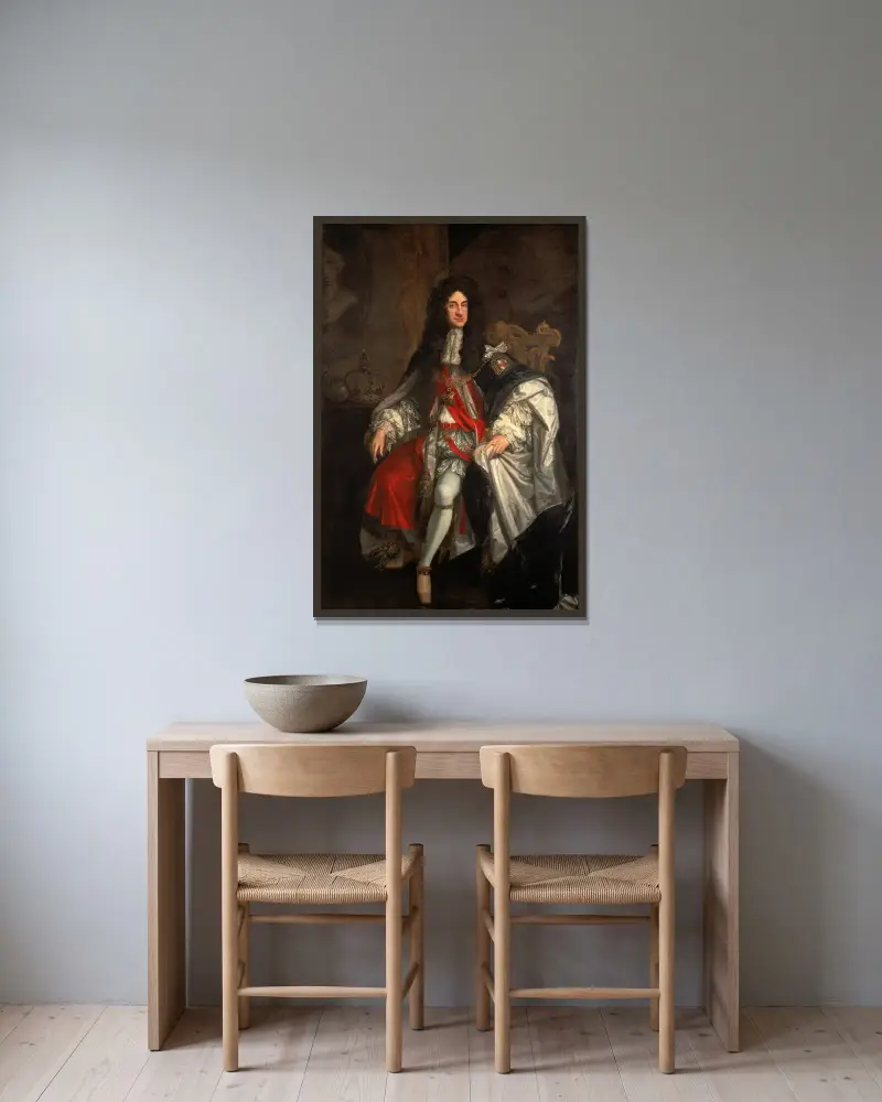 Karel II., Sir Godfrey Kneller v rámu na stěně