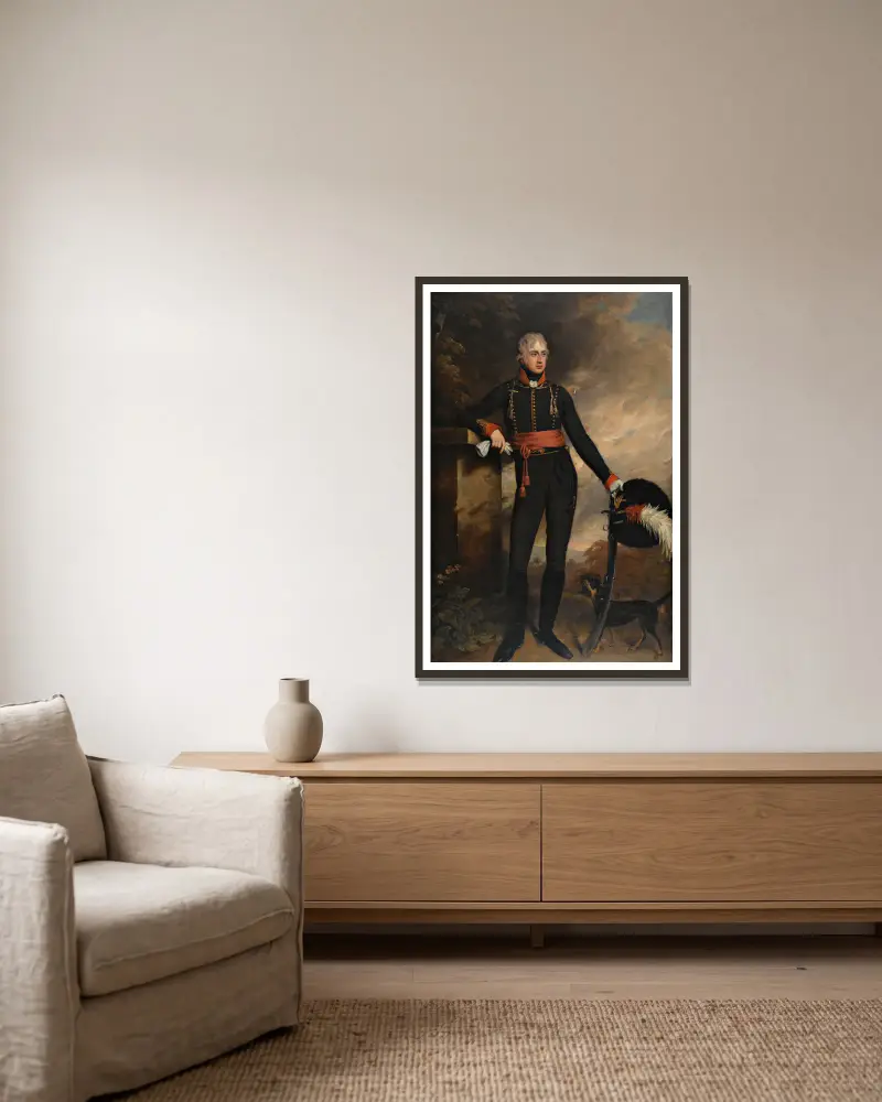 Portrait of Charles, Lord Bruce av Sir Godfrey Kneller inramad på en vägg