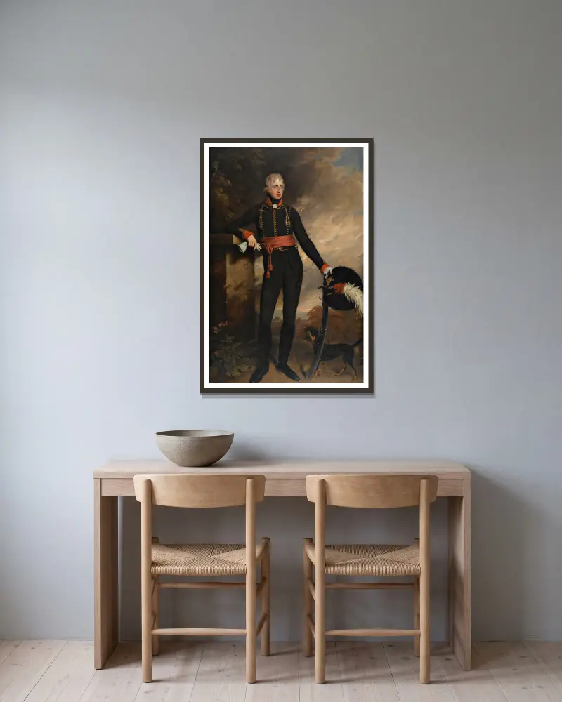 Portrait of Charles, Lord Bruce av Sir Godfrey Kneller inramad på en vägg