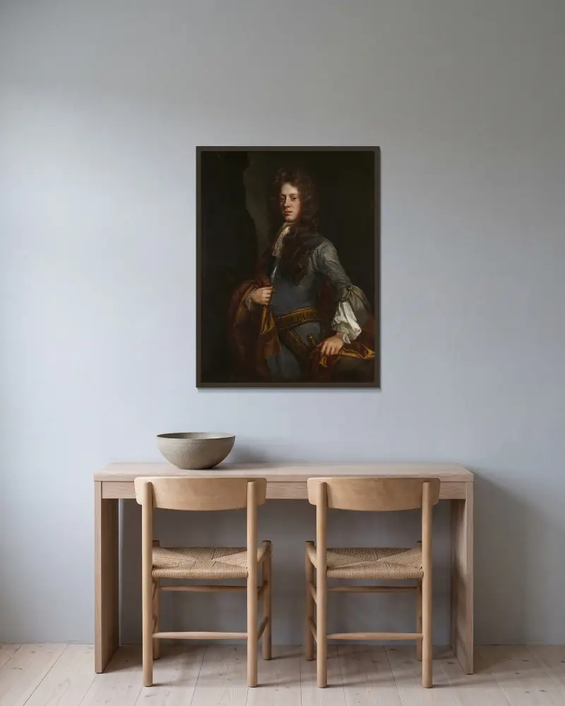 Sir Charles Barrington, Bart. von Sir Godfrey Kneller gerahmt an einer Wand