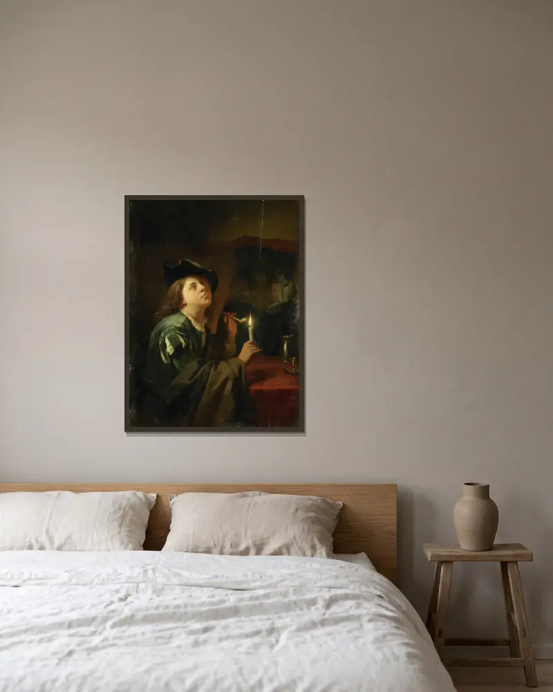 Różne smaki, Godfried Schalcken w ramie na ścianie