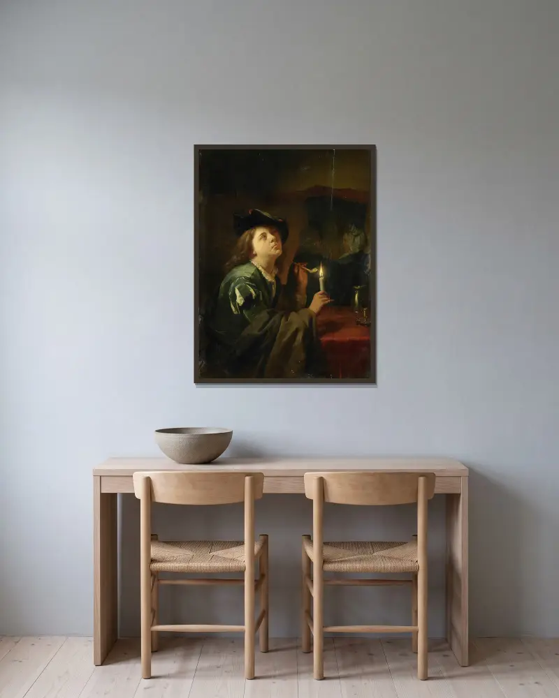 Różne smaki, Godfried Schalcken w ramie na ścianie