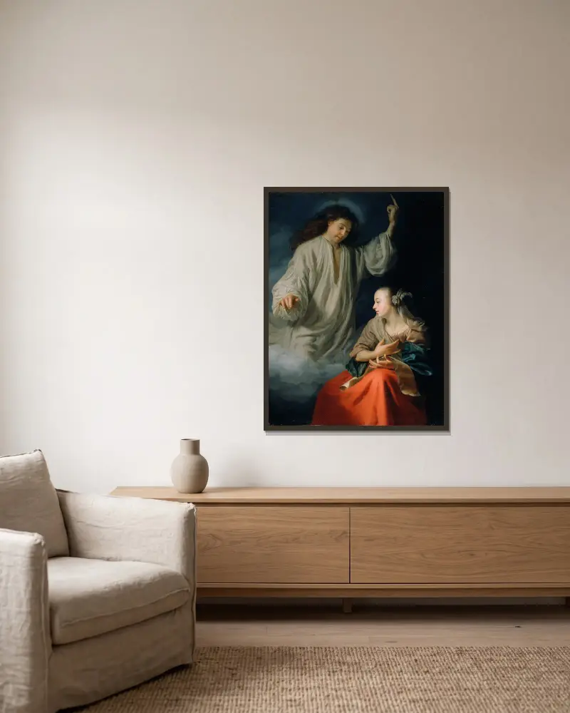 Zvěstování, Godfried Schalcken v rámu na stěně