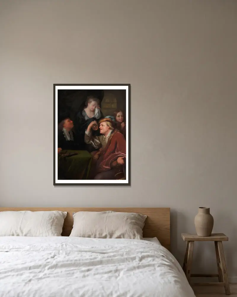 Die Untersuchung des Arztes von Godfried Schalcken gerahmt an einer Wand