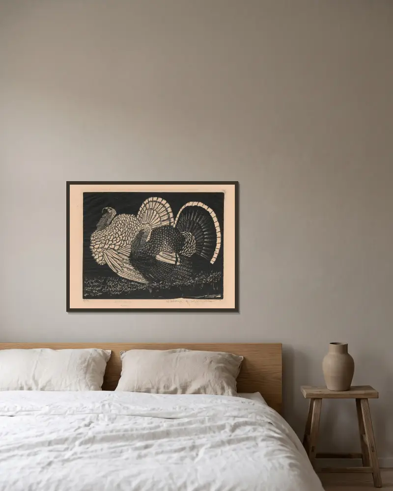 Truthähne von Wiktoria Goryńska gerahmt an einer Wand