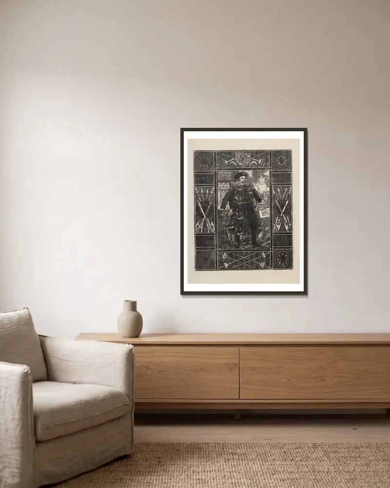 König Stefan Batory von Wiktoria Goryńska gerahmt an einer Wand
