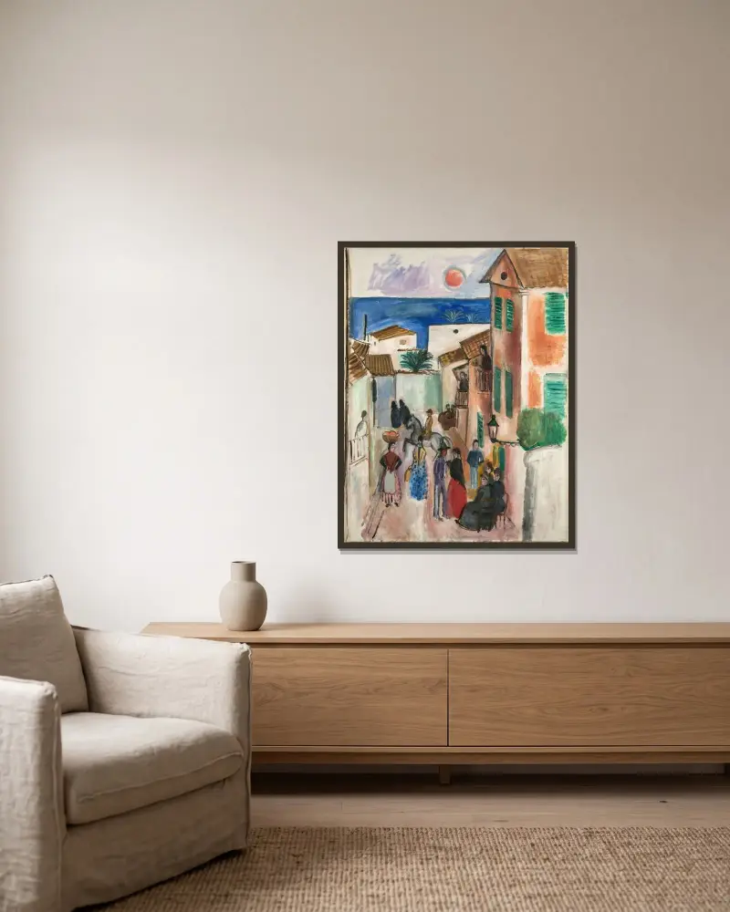 Street in Palma av Gösta Sandels inramad på en vägg