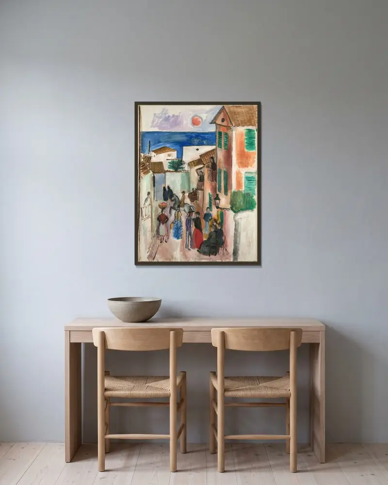 Street in Palma av Gösta Sandels inramad på en vägg