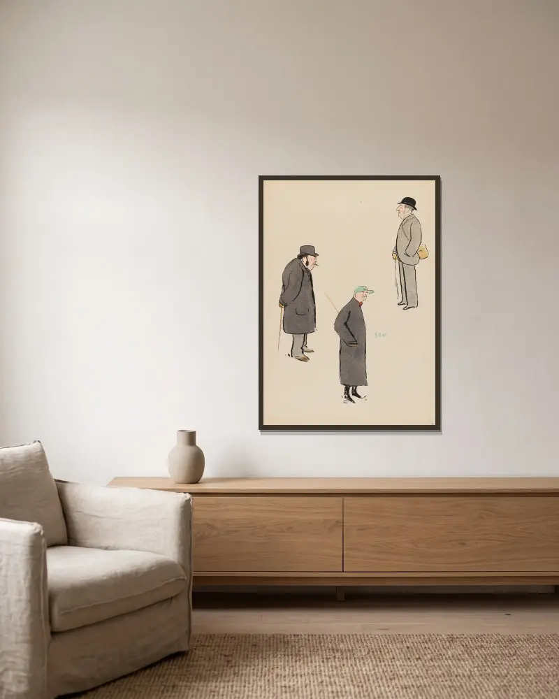 Album le Turf von Georges Goursat (Sem) gerahmt an einer Wand