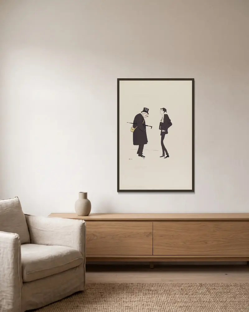 Baron de Brimont et Baron James-Armand de Rothschild von Georges Goursat (Sem) gerahmt an einer Wand