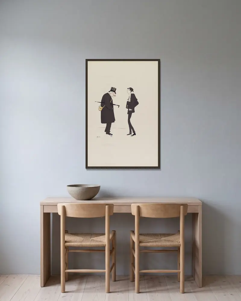 Baron de Brimont et Baron James-Armand de Rothschild von Georges Goursat (Sem) gerahmt an einer Wand