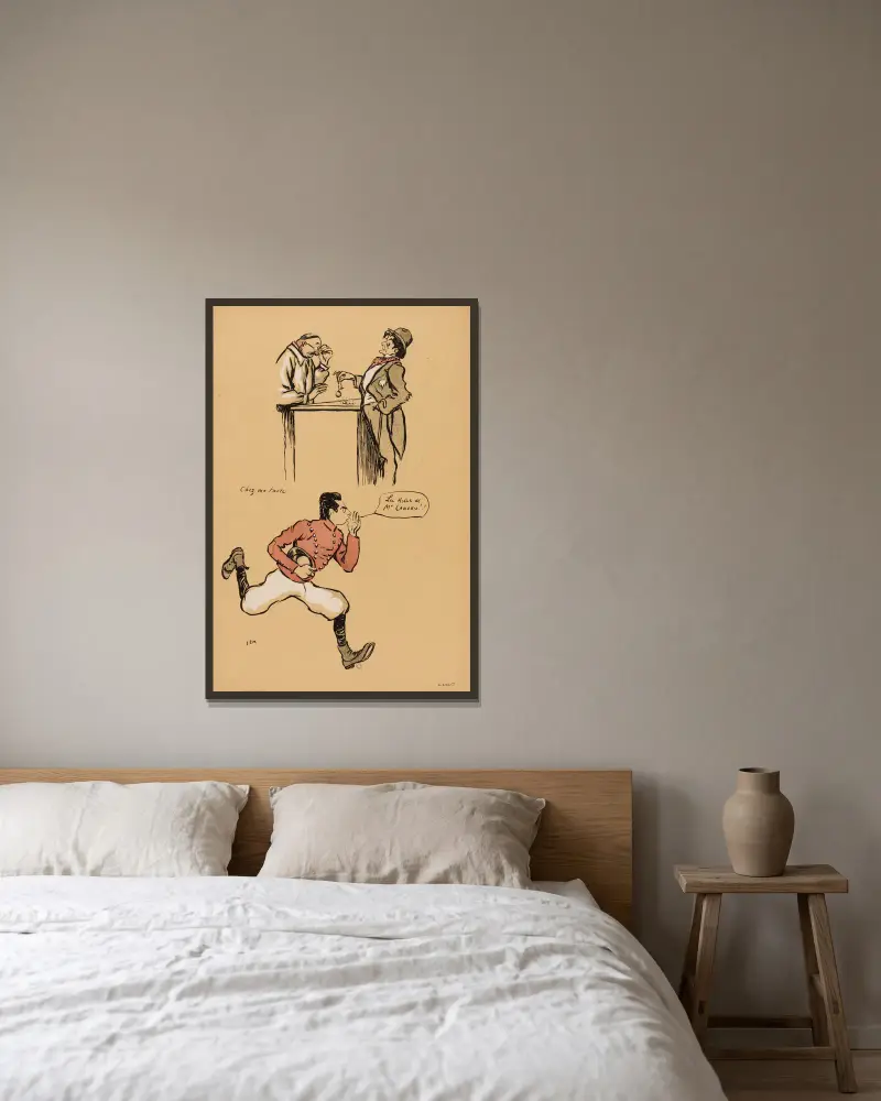 Bei meiner Tante von Georges Goursat (Sem) gerahmt an einer Wand