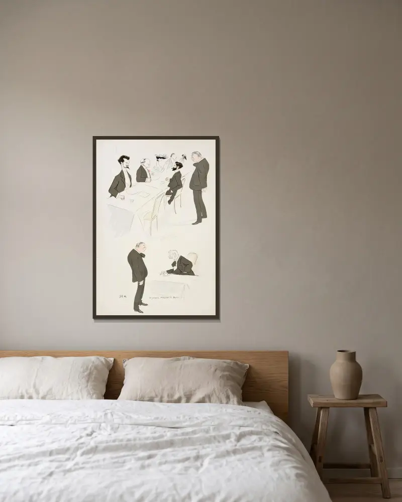 Chez Voisin, 1904 – Nr. 1 von Georges Goursat (Sem) gerahmt an einer Wand