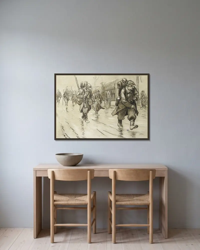 Konvoi auf der Straße von Georges Goursat (Sem) gerahmt an einer Wand