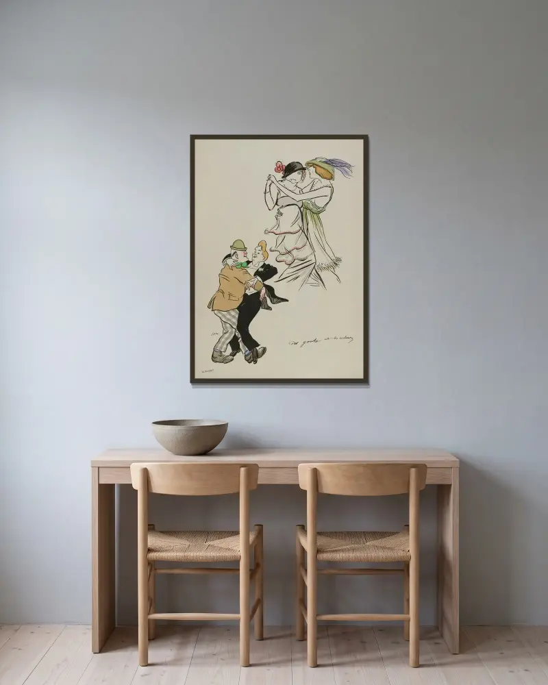 Smak och färg av Georges Goursat (Sem) inramad på en vägg