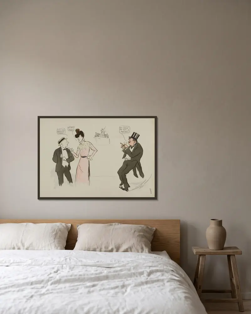Un petit Tango ! Louise Balty, Fordyce, Maurice Bertrand av Georges Goursat (Sem) inramad på en vägg