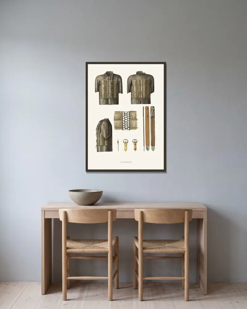 Bakhtertsy av Fedor Grigoryevich Solntsev inramad på en vägg