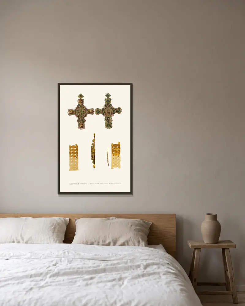 Brustkreuz und Kette des Zaren Michail Feodorowitsch, 1849 – Nr. 1 von Fedor Grigoryevich Solntsev gerahmt an einer Wand