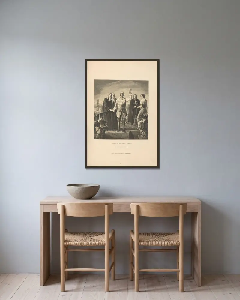 Ch. Gleyre – Die Hinrichtung von Major Davel von Theodor Gsell Fels gerahmt an einer Wand