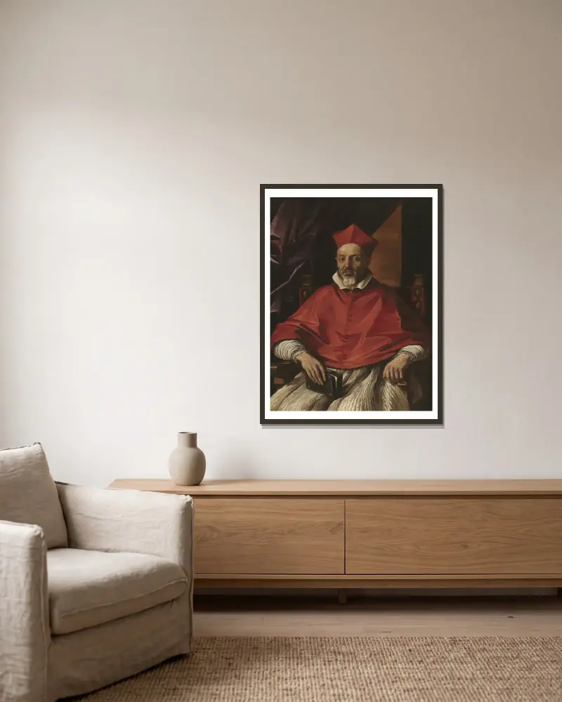 Kardinal Francesco Cennini von Guercino gerahmt an einer Wand