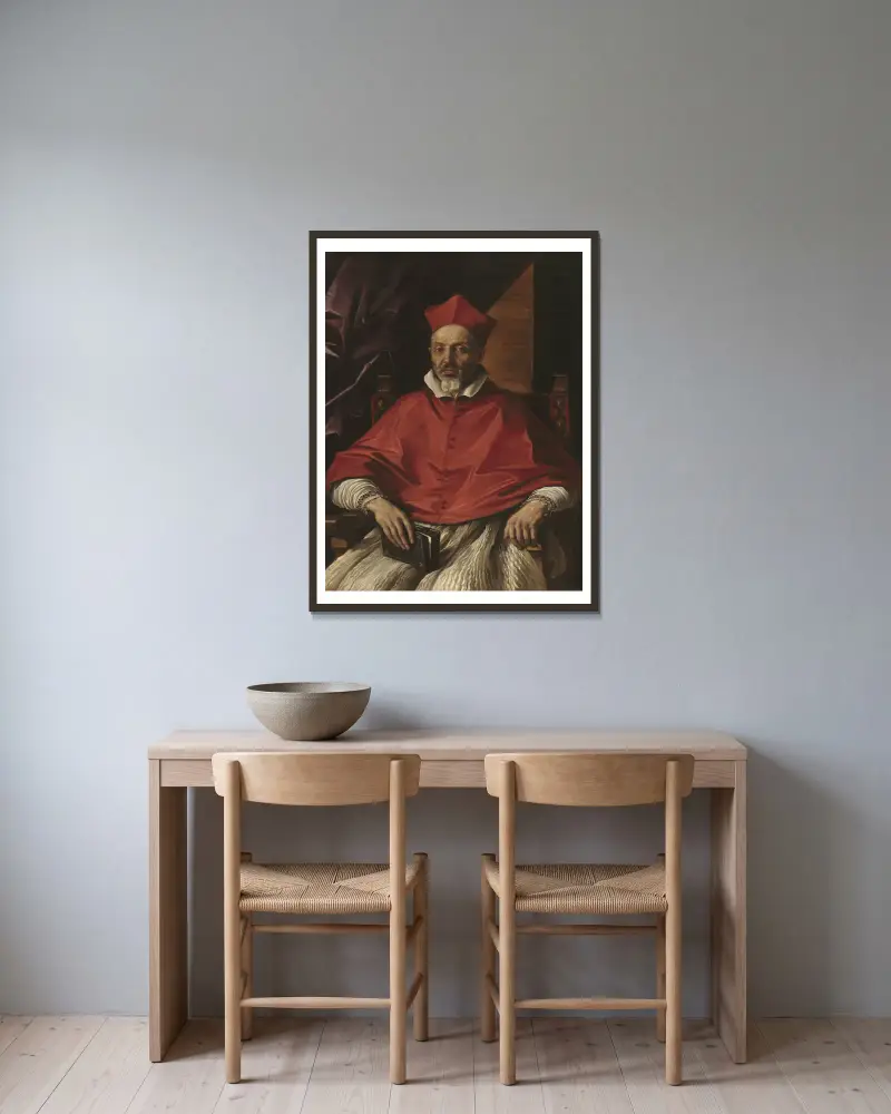 Kardinal Francesco Cennini von Guercino gerahmt an einer Wand