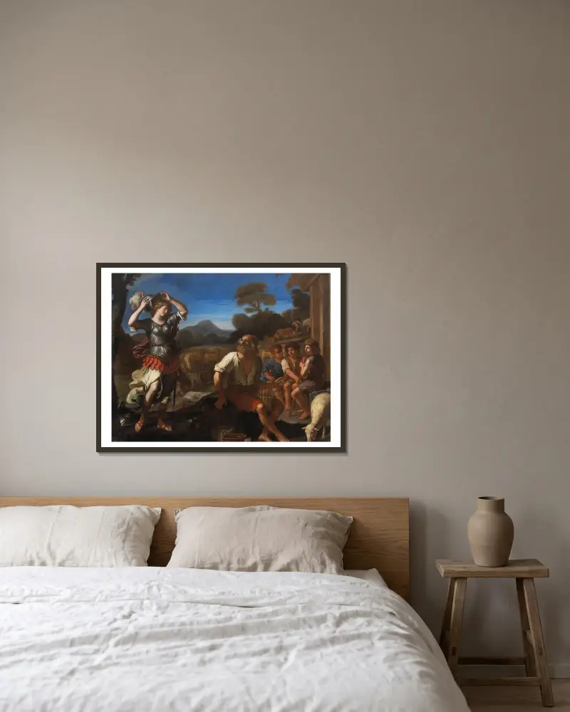 Erminia i pasterze, Guercino w ramie na ścianie