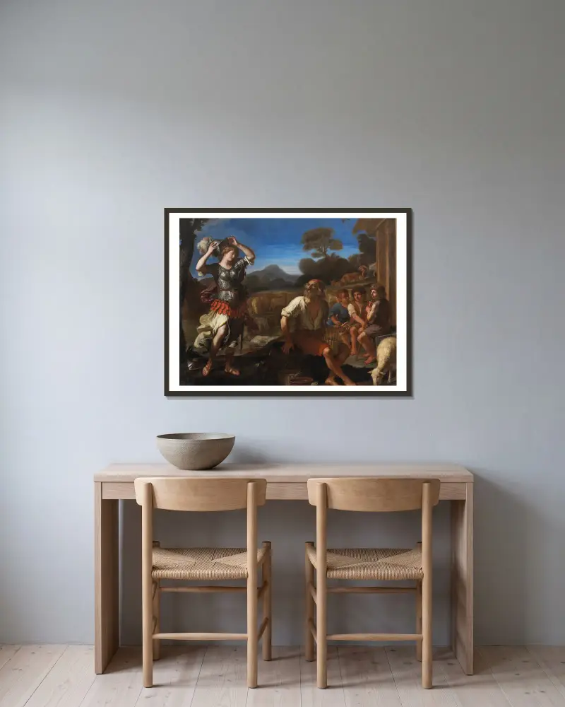 Erminia i pasterze, Guercino w ramie na ścianie
