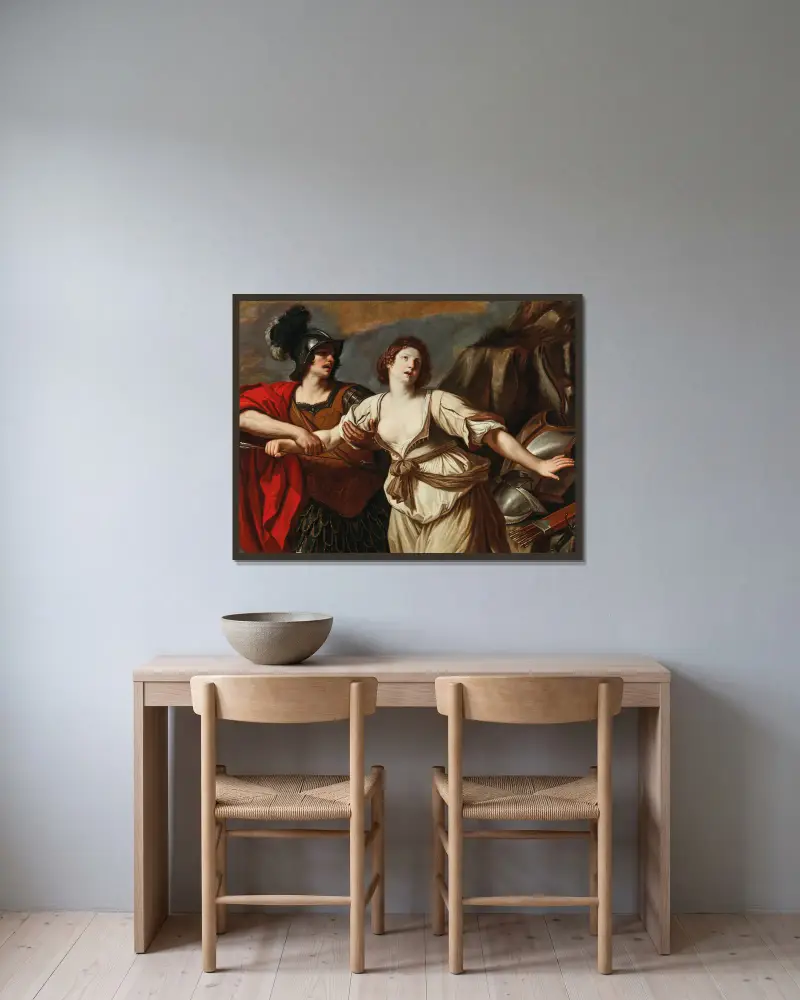Rinaldo und Armida von Guercino gerahmt an einer Wand