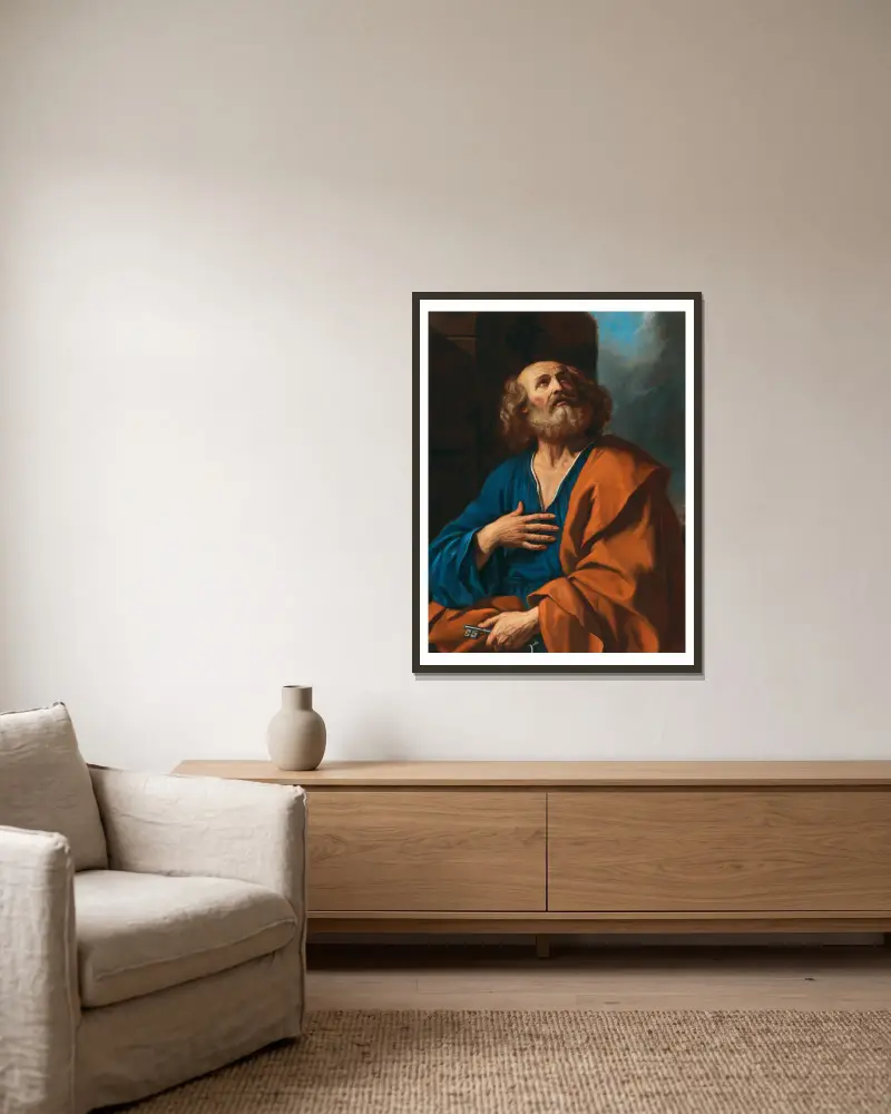 Svatý Petr, Guercino v rámu na stěně