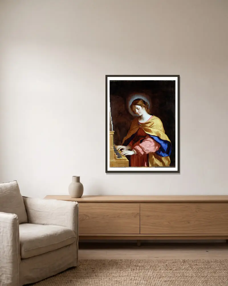 Święta Cecylia, Guercino w ramie na ścianie