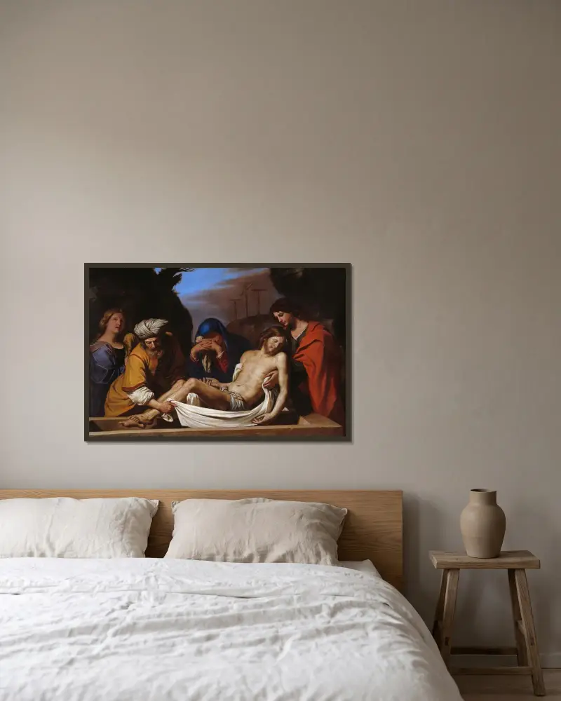 Gravläggningen av Guercino inramad på en vägg