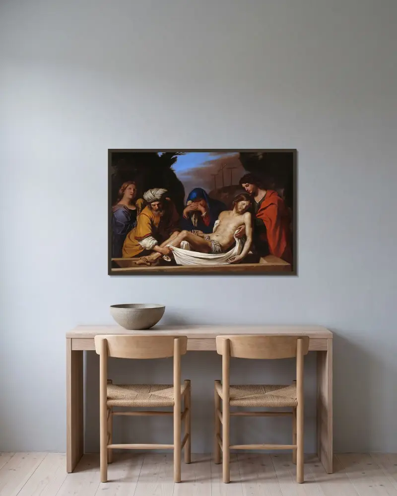 Gravläggningen av Guercino inramad på en vägg