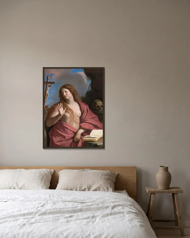 Kající Magdalena, Guercino v rámu na stěně