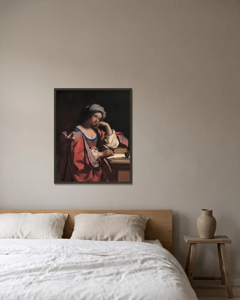 Den persiska sibyllan av Guercino inramad på en vägg