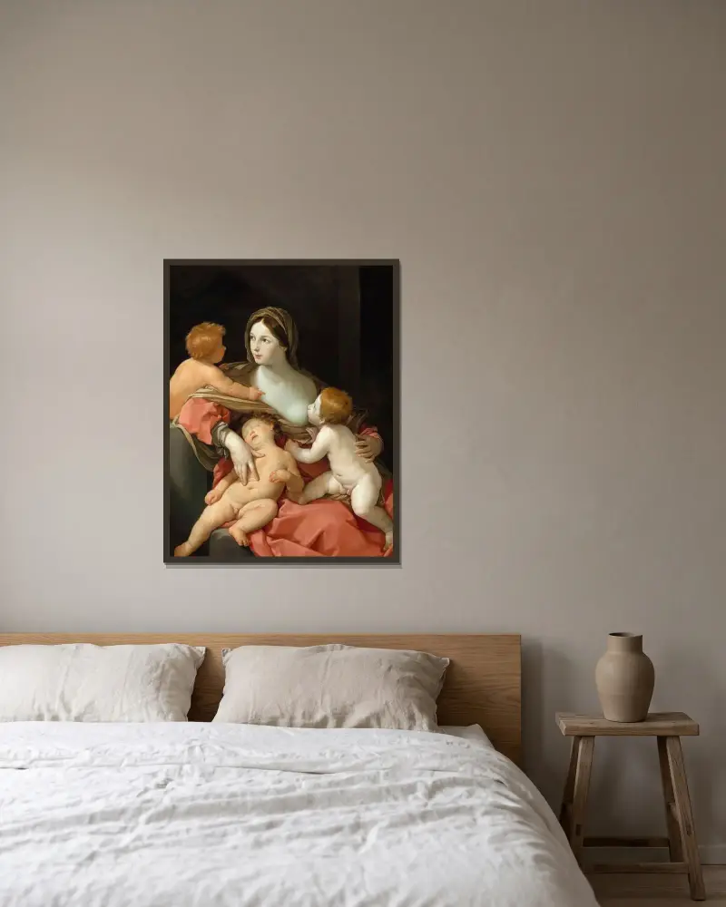 Barmhärtigheten av Guido Reni inramad på en vägg