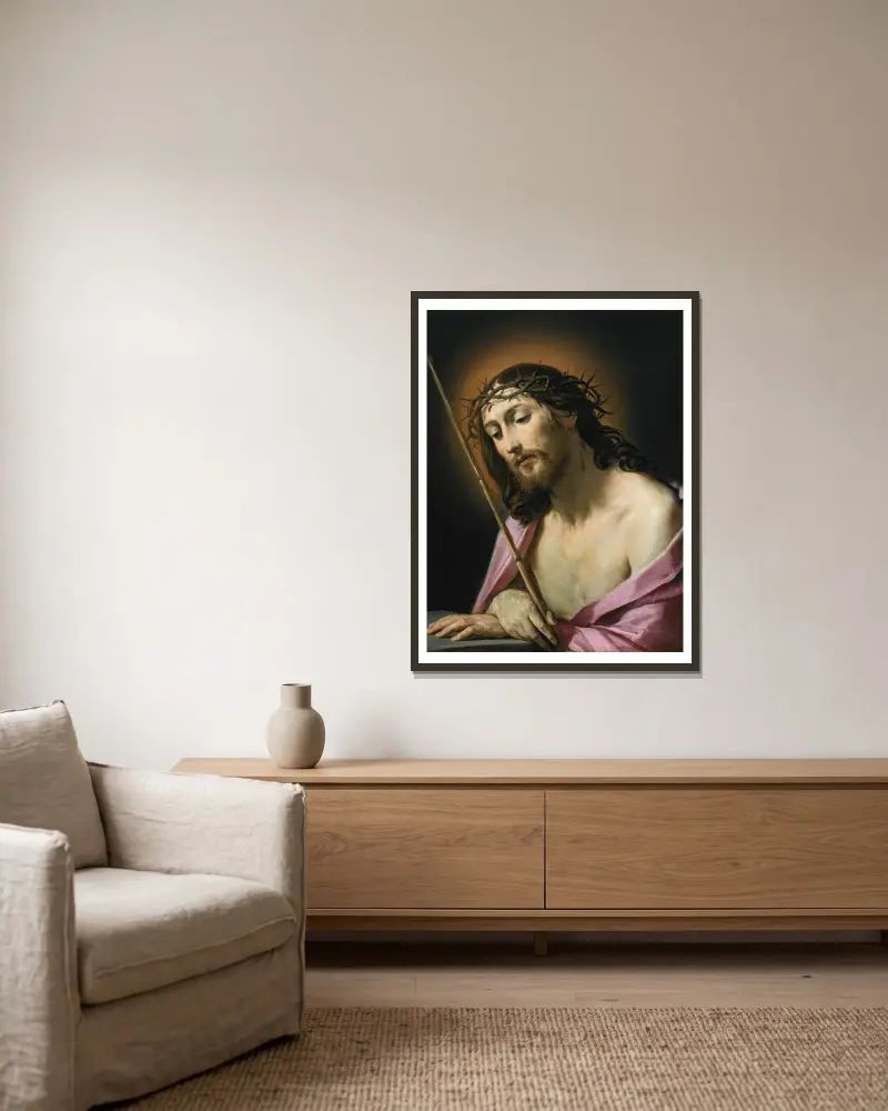 Christ As Ecce Homo av Guido Reni inramad på en vägg
